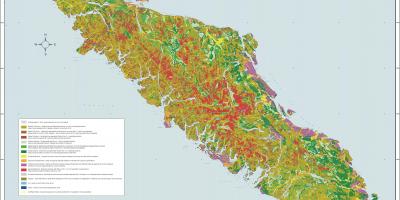 地図のバンクーバー島の地質学