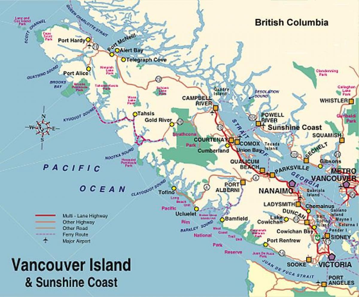 バンクーバー島キャンプ地図 キャンプバンクーバー島の地図 ブリティッシュコロンビア州 カナダ