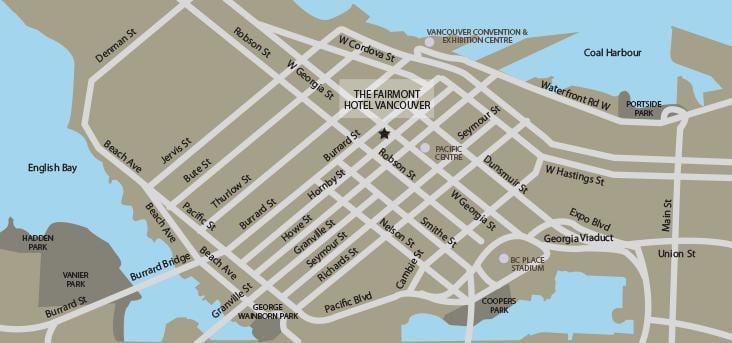 地図の方向にバンクーバー