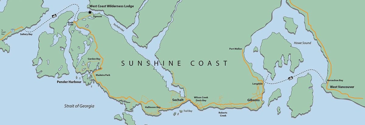 西海岸はバンクーバー島の地図