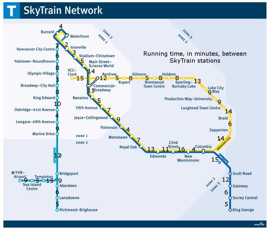 バンクーバーの駅の地図