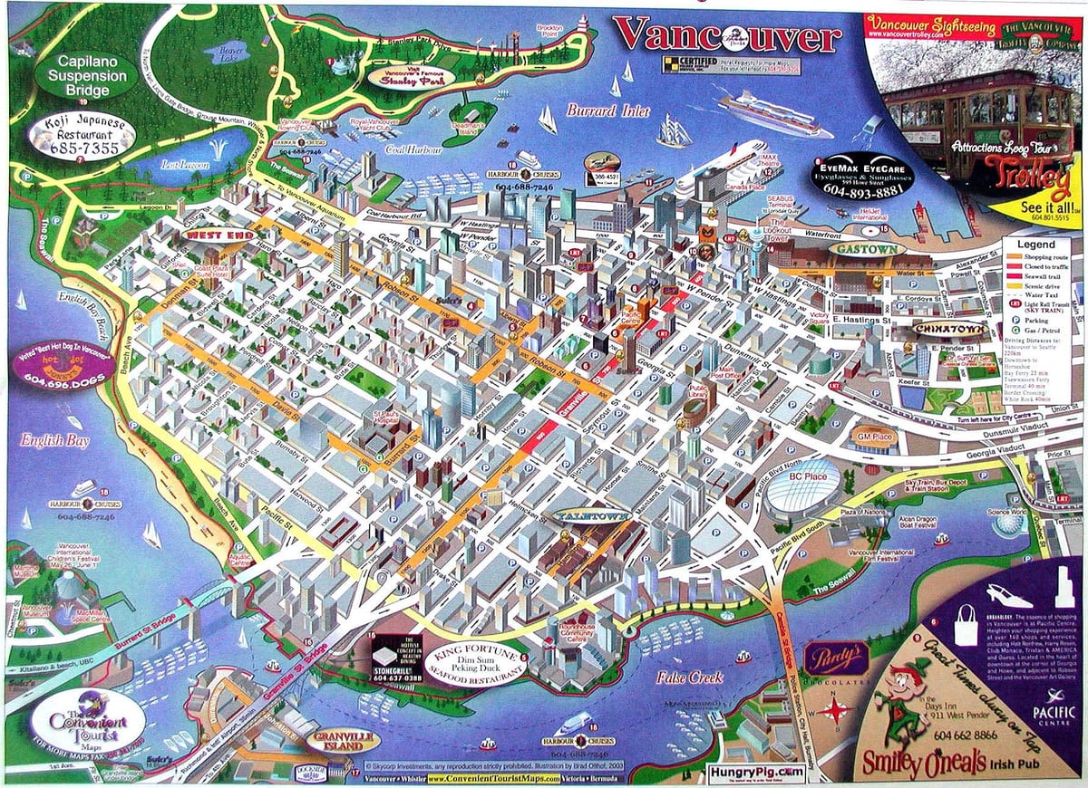 地図vancouver bcカナダ
