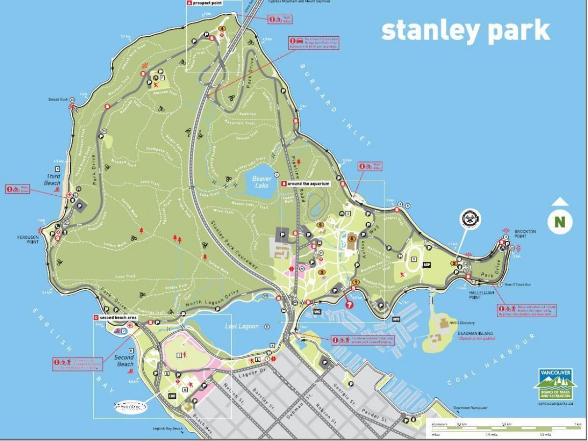 スタンレーパーク列車の地図