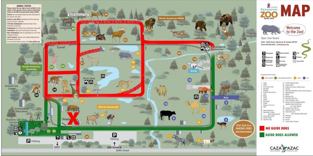 地図のバンクーバー動物園