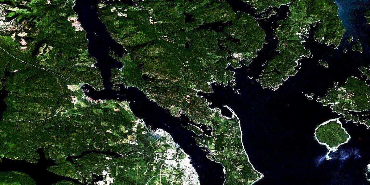 地図のバンクーバー島の衛星