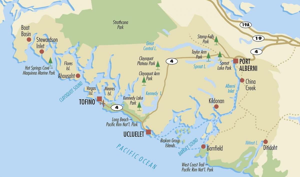 地図のユキュレットバンクーバー島