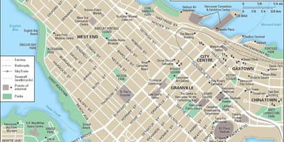 地図の西端vancouver bc