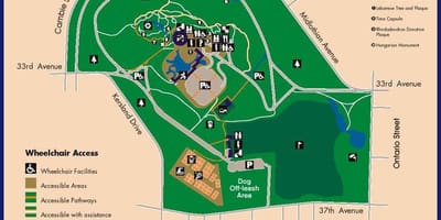 地図クイーンエリザベスパークバンクーバー