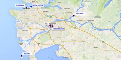 地図のデルタバンクーバー