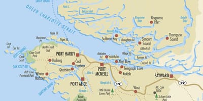 地図のノースバンクーバー島