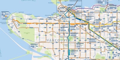地図バンクーバーのバス路線