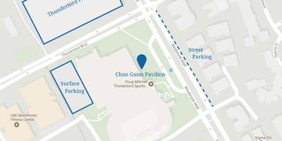 バンクーバーでの無料駐車場を地図