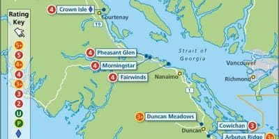 地図のバンクーバーアイランドゴルフコース