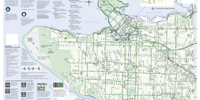 バンクーバーバイクレーンの地図
