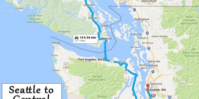 バンクーバー島の地図の走行距離