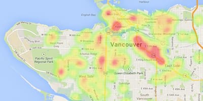 市内地図のvancouver bc