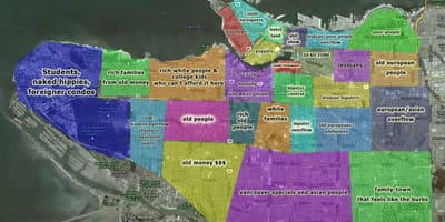 地図のバンクーバーおよび周辺地域
