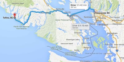 地図のノンバンクーバー島