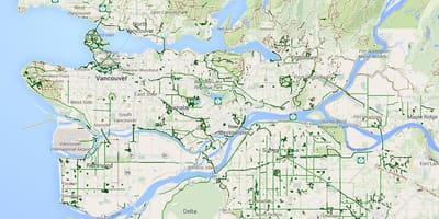 地図のメトロバンクーバーのサイクリング