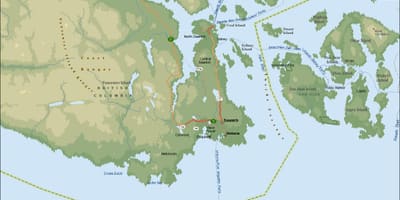 地図のライガーデンズバンクーバー島