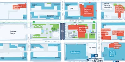 地図のロブソンストリートバンクーバー
