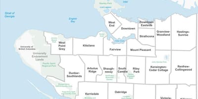 バンクーバーの不動産の地図