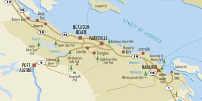 地図の深いベイのバンクーバー島