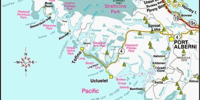 地図の西海岸のカナダ