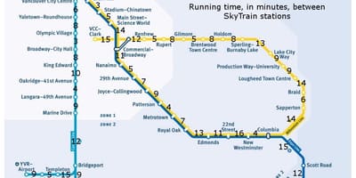 バンクーバーの駅の地図
