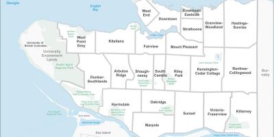 バンクーバーの地図 地図のバンクーバー ブリティッシュコロンビア州 カナダ