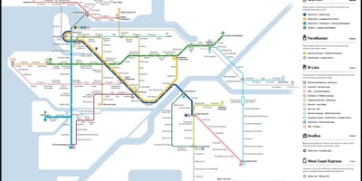 Translinkカナダラインの地図