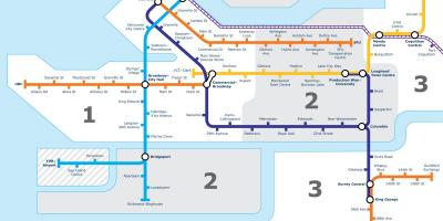 Vancouver bc公共交通機関の地図