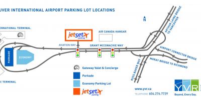 バンクーバー空港駐車場を地図