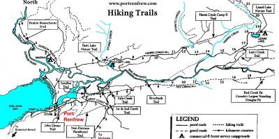 バンクーバー島のハイキングコースの地図
