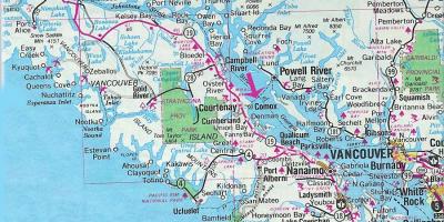 地図のバンクーバー島湖