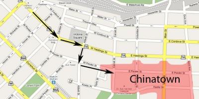 地図の中華街バンクーバー